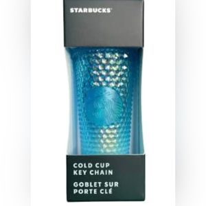 Starbucks Ombre Blue Studded Keychain Cup   Tumbler Aqua Splash Ornament New